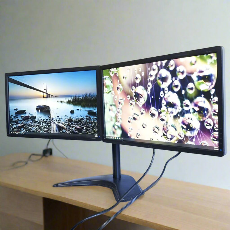 DELL U2312Hm 23" LED IPS Professional Matching Dual Monitors w/ Heavy Duty Stand DP DVI VGA