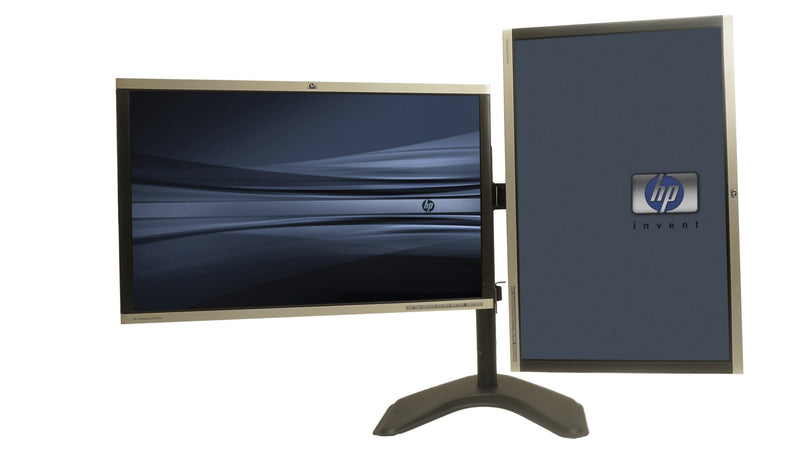Grade B - 24"|HP LA2405x LED Professional Matching Dual Monitors w/ Heavy Duty Stand DP DVI VGA