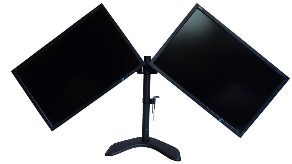 NEC EA244WMI 24" LED Backlit IPS Monitor Dual Monitors Setup w/ Dual Heavy Duty Stand - Grade A
