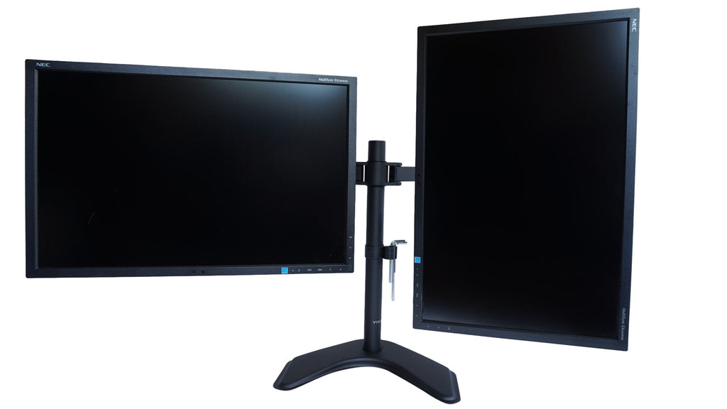 NEC EA244WMI 24" LED Backlit IPS Monitor Dual Monitors Setup w/ Dual Heavy Duty Stand - Grade A