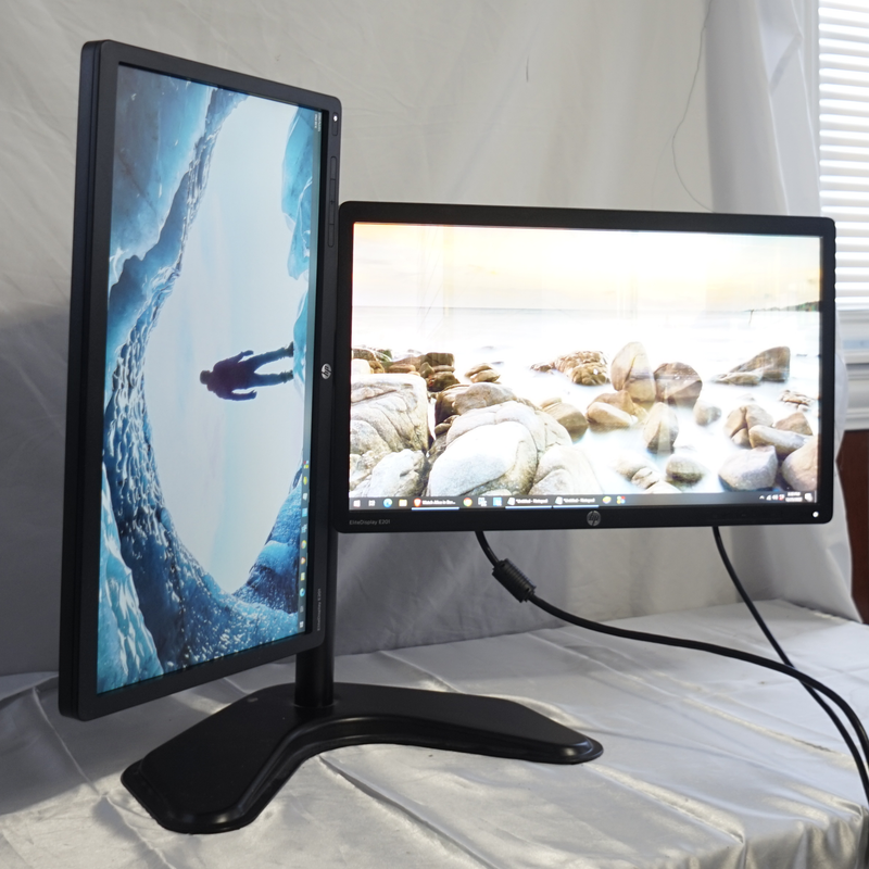 HP E221 22" LCD Monitors w/ Heavy Duty Stand - VGA DVI DP