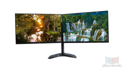 DELL 24" U2415 LED Matching Dual Monitors on Desk Stand Full HD Monitor - Grade A - Monster Monitors
