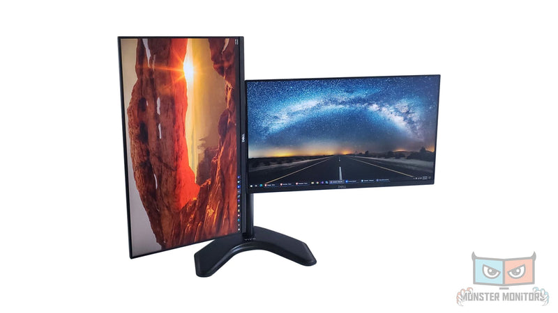 DELL P2219h 22in HD LED Dual Monitors w/ Heavy Duty Stand VGA DP HDMI - Grade A - Monster Monitors