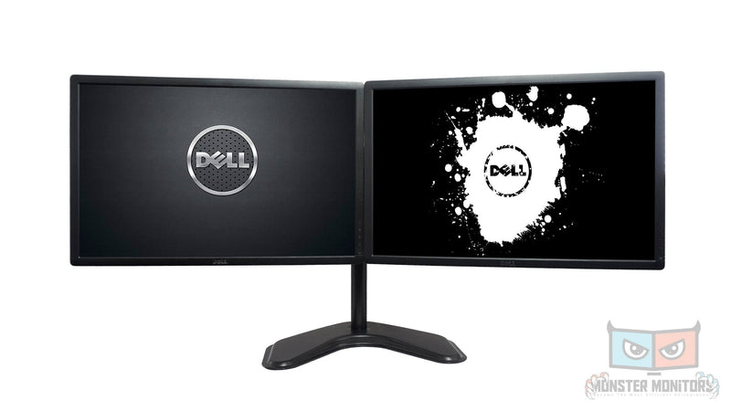 DELL U2312Hm 23" LED IPS Professional Matching Dual Monitors w/ Dual Desk Stand - Grade A - Monster Monitors