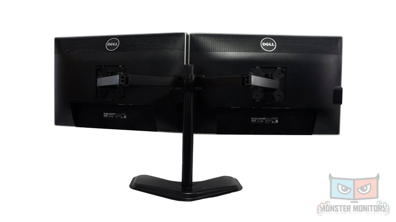 DELL U2312Hm 23" LED IPS Professional Matching Dual Monitors w/ Dual Desk Stand - Grade A - Monster Monitors