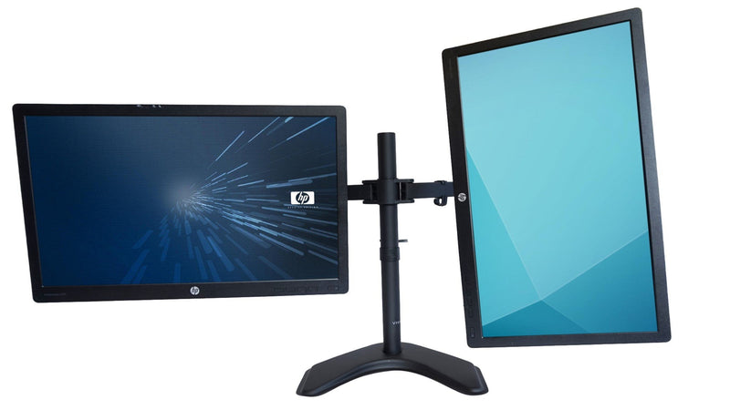 HP 24 Inch E240 LED IPS Professional Matching Dual Monitors w/ Heavy Duty Stand HDMI DP VGA - Monster Monitors