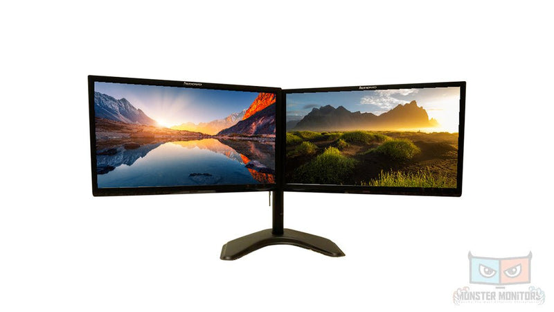 Matching Lenovo 20" L2021 LCD Dual Monitor w/ Heavy Duty Stand - VGA DVI Grade A - Monster Monitors