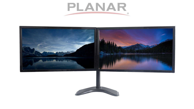 Planar PXL2470MW 24" Dual LCD Monitors w/Heavy Duty Stand VGA DP HDMI - Monster Monitors