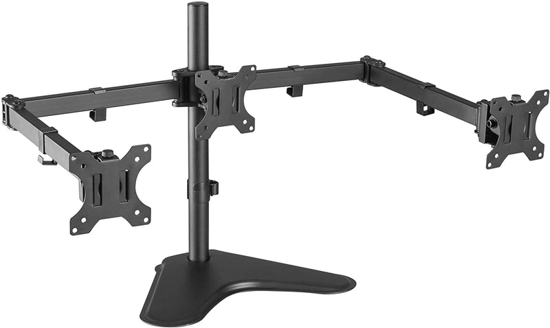 Triple LCD Monitor Desk Mount Stand, Heavy Duty Fully Adjustable fits 3 Three Screens up to 27" - Monster Monitors